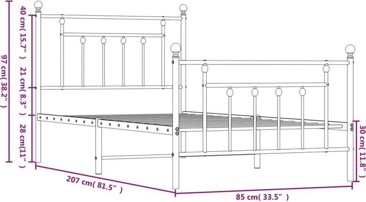 Produktbild vidaXL Bettgestell (80 x 200 cm)