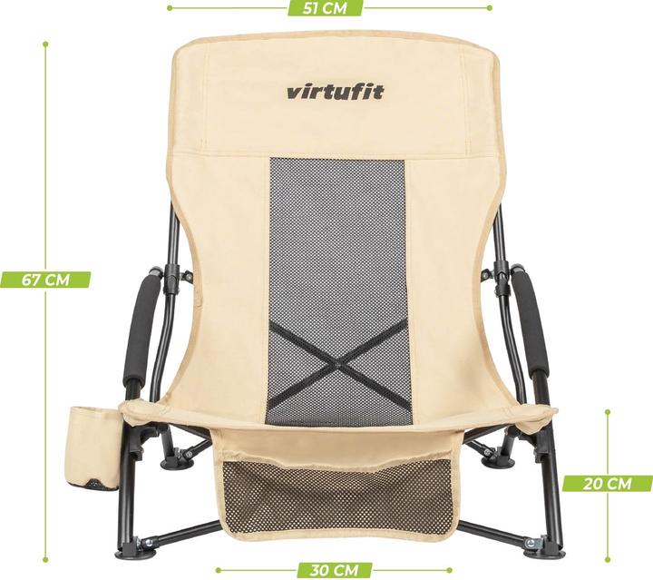 Produktbild Virtufit Sedia da spiaggia - Pieghevole - Beige