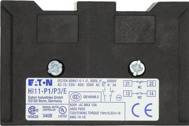 Produktbild Eaton HI11-P1/P3E Hilfsschalter 061813 1S+1Ö f.P1 P3 Einbau 061813