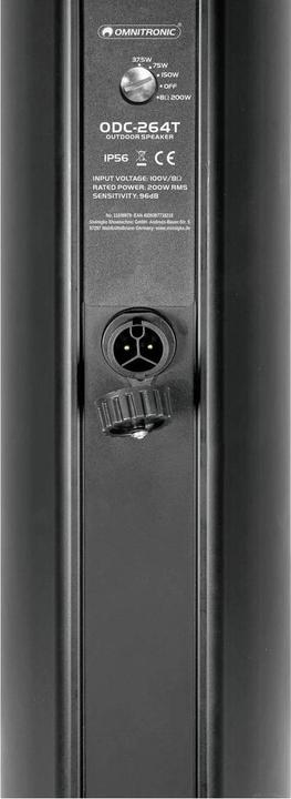 Image du produit Omnitronic ODC-264T Enceinte colonne d'extérieur noir