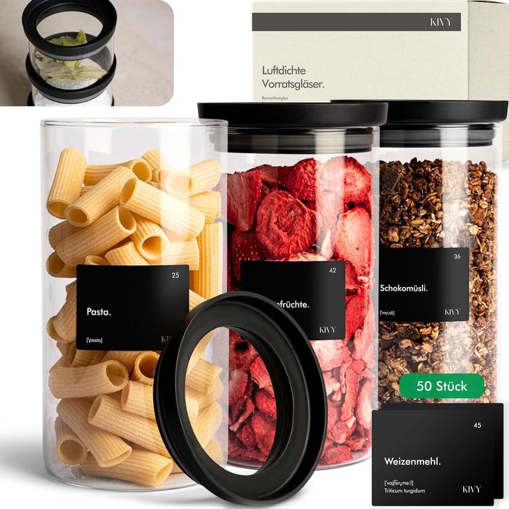 Kivy 3er Set luftdichte Vorratsgläser (1.20 l)