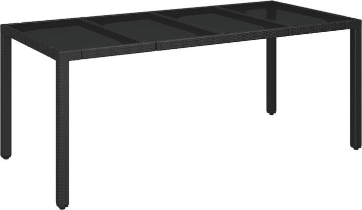 Produktbild vidaXL Gartentisch mit Glasplatte (190 x 90 x 75 cm)