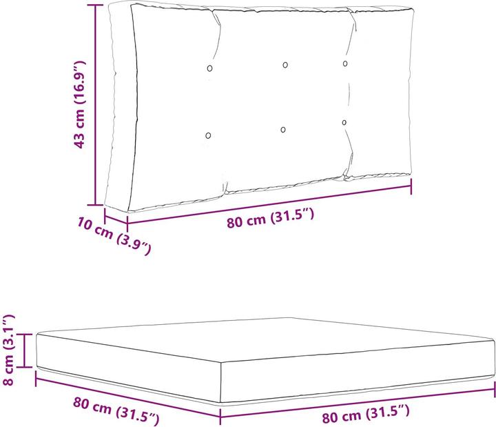 Actual product image vidaXL Sofakissen (80 x 80 cm)