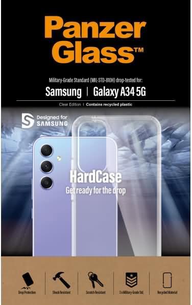 Image du produit PanzerGlass HardCase Samsung A34 5G A346 Antibacterial Military grade clear 0444 (Samsung Galaxy A34 5G)
