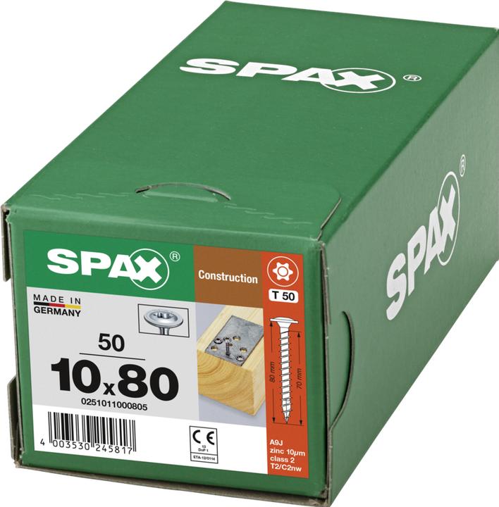 Produktbild Spax Tellerkopf T-Star T50 Vollgewinde Wirox (50 Schrauben pro Stück)