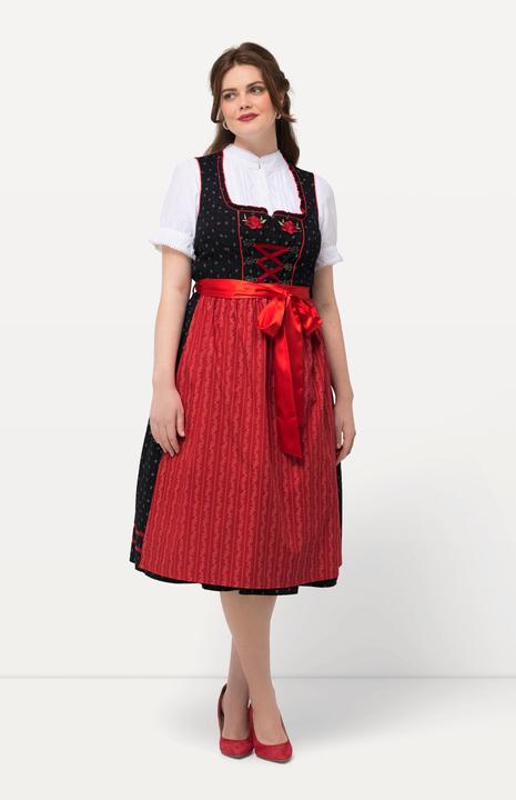 Produktbild Ulla Popken Dirndl, Blütenstickerei, Carree-Ausschnitt, ärmellos (56)