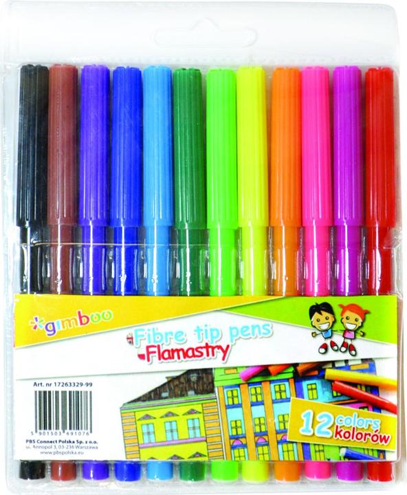 Image du produit Gimboo Feutres, 12 pièces, emballage pour pendentif, différentes couleurs (12x)