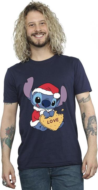 Immagine prodotto Disney Lilo And Stitch Christmas Love Biscuit Maglietta Uomo (S)
