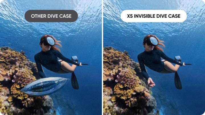 Actual product image Insta360 X5 Invisible Dive Case