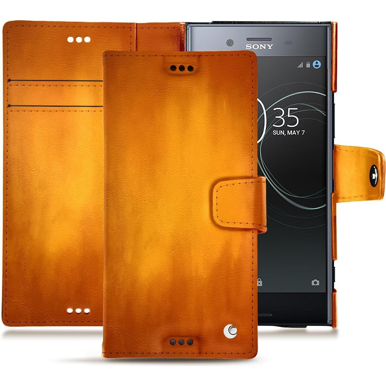 Thumbnail - Noreve Lederschutzhülle Wallet (Sony Xperia XZ Premium), Smartphone Hülle, Orange