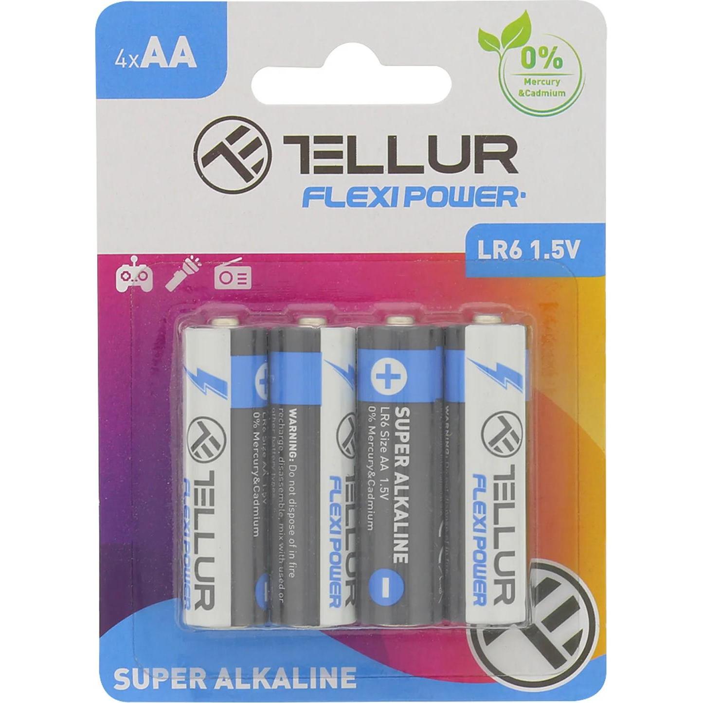 Tellur Flexi Power battery, Super Alkaline, AA LR6, 1.5V, 4 pcs/set (4 pz., AA), Batterie + pile
