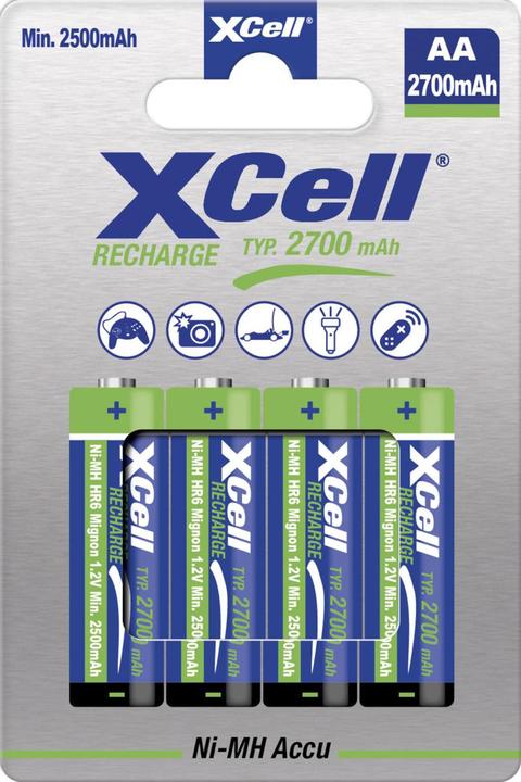 Produktbild XCell NH XC 4X2700 - NiMh Akku AA Mignon 2700 mAh 4er-Pack - Akku - Mignon (AA) (2700 mAh)
