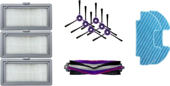 Midea | Kit di ricambi: 6x Spazzola laterale, 1x Spazzola principale, 3x Filtro HEPA, 2x Panno per pulire