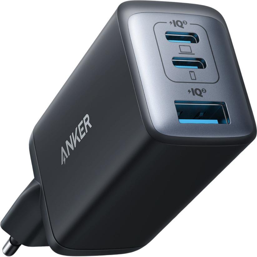 Anker USB C Ladegerät (Nano II 65W) Pod 3-Port PPS Schnellladegerät, Kompaktes USB-C Netzteil für Ma (65 W, 3 porte), Caricatore USB, Nero