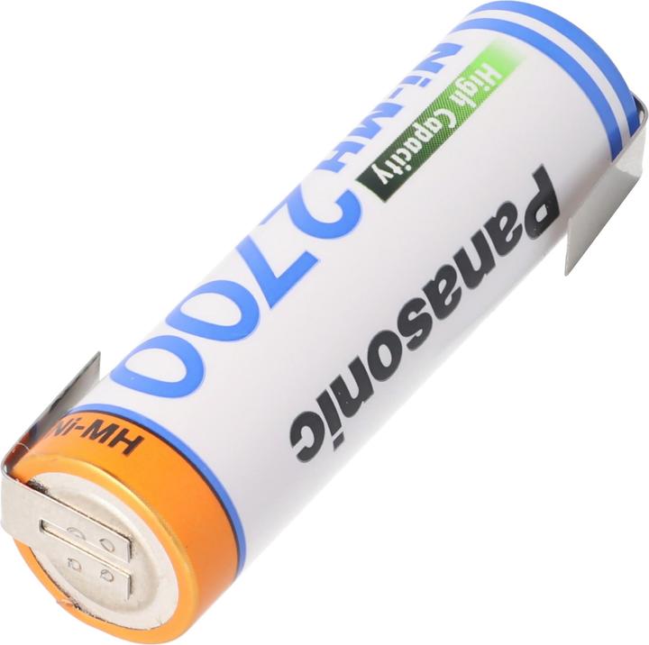 Actual product image Panasonic Akku Mignon AA NiMH, BK-3HGAE mit Lötfahne in Z-Form (1 pcs., AA, 2700 mAh)