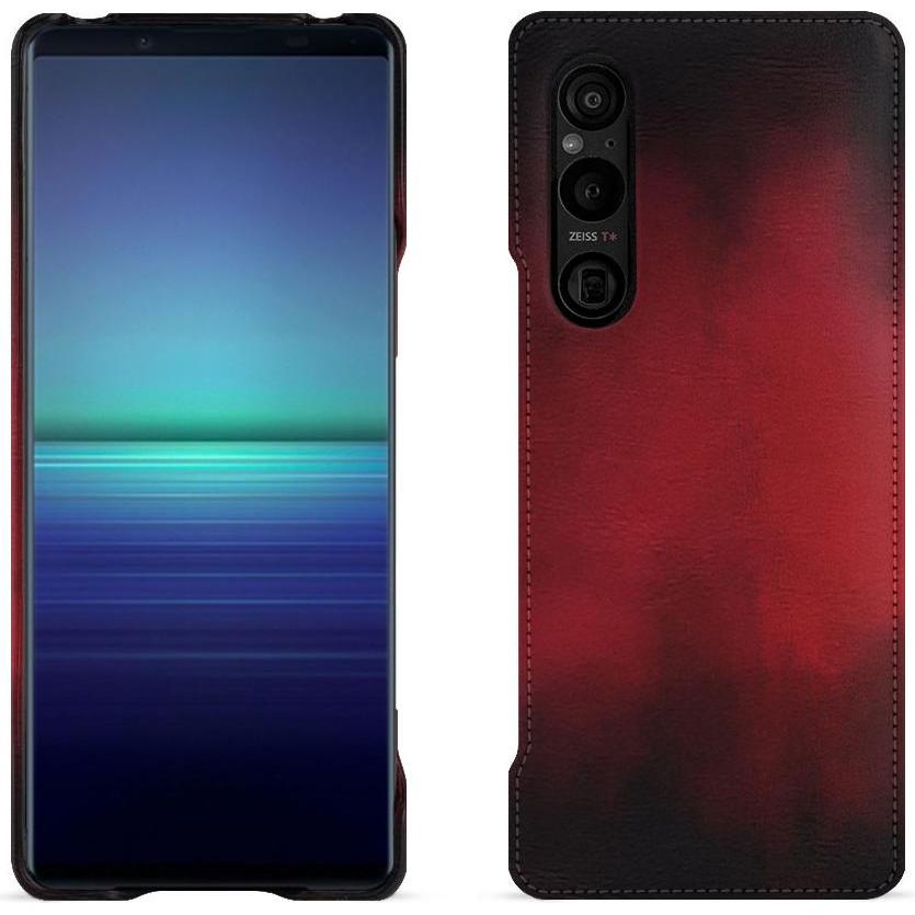Noreve Lederschutzhülle (Sony Xperia 1 V), Smartphone Hülle, Rot