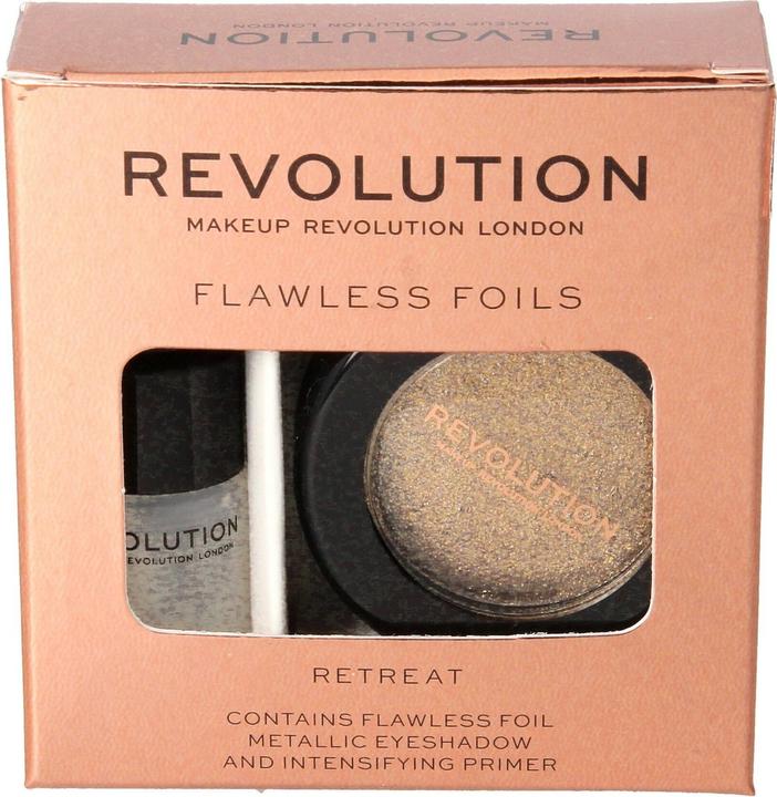 Actual product image Makeup Revolution Flawless Foils Metallic Eye Shadow + Retreat Base