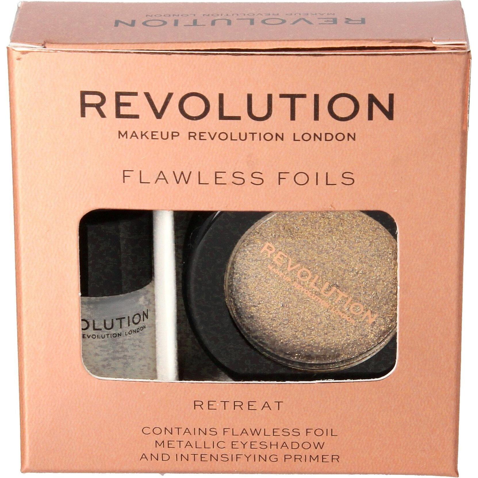 Makeup Revolution Multicolore Ombretto, Ombretto Metallizzato Flawless Foils + Base Per Ritiro