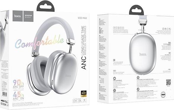 Actual product image Hoco W35 Max Auspicious Headset ANC In-Ear Wireless Bluetooth Silber (ANC, 45 h, Wireless)