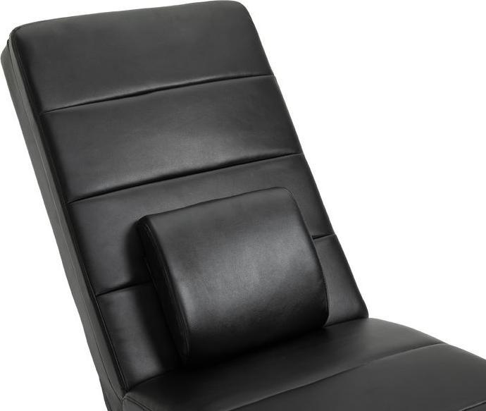 Image du produit Swisshandel24 Fauteuil de relaxation en cuir 58x163x87cm, jusqu'à 120, 8 points de massage, télécommande, noir