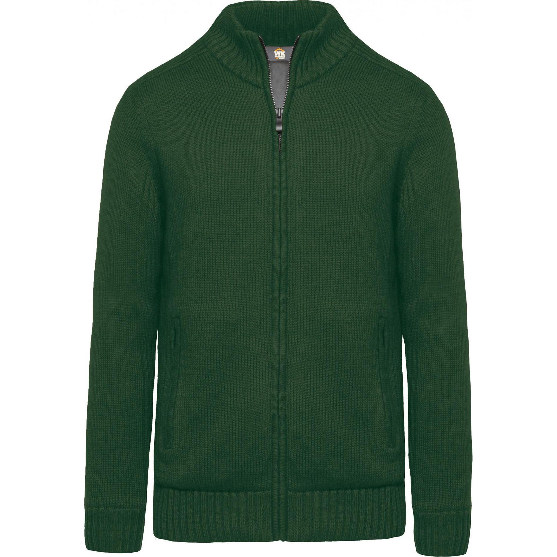 Kariban, Herren, Pullover, Fleece-gefütterte Strickjacke, Grün, (XL)
