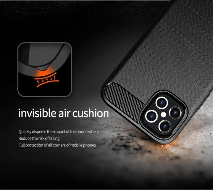 Produktbild Cadorabo TPU Ultra Slim carbon edelstahl Kombi Cover (Apple iPhone 12, Realme 12 Pro+)