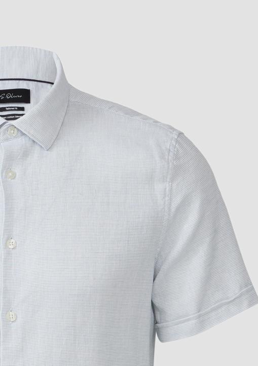 Immagine prodotto S.Oliver Hemd Tailored Fit: Strukturiertes Kurzarmhemd aus Leinemix (40)