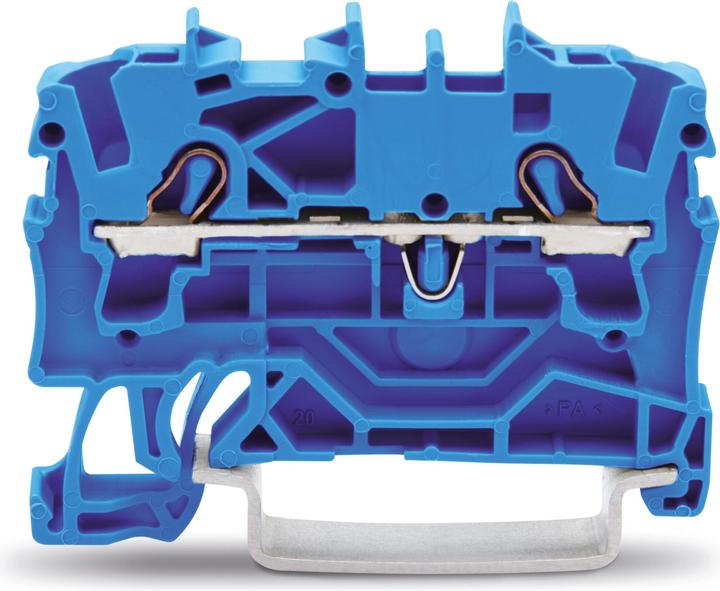Wago DIN rail terminal 2x2.5mm2 blue
