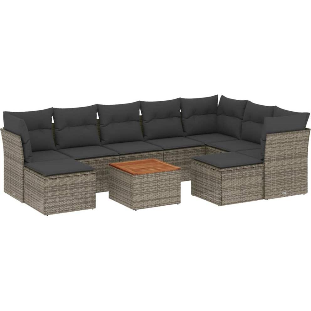 VidaXL, Gartenlounge, 10-tlg. Garten-Lounge-Set mit Kissen
