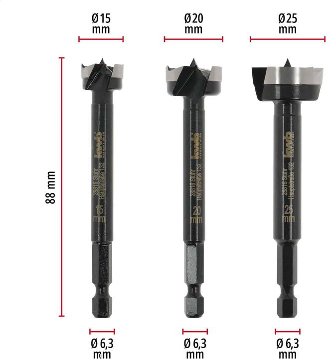 Actual product image kwb Forstner bit set, 706400, 5-piece (25 millimetres)
