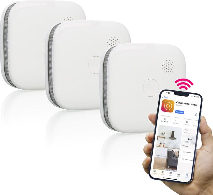 Image du produit Smartwares Smoke Detektor FSM -12603 - 3 -pack - Smart Fire Detektor - mit App - Smart (FSM -12603)