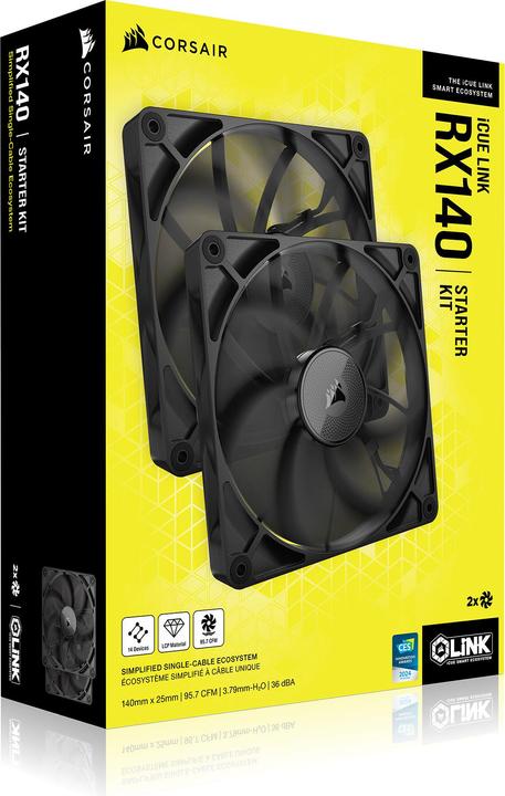 Actual product image Corsair RX Series, iCUE LINK RX140, 140mm Fan, Dual Fan Kit (140 mm, 2 x)