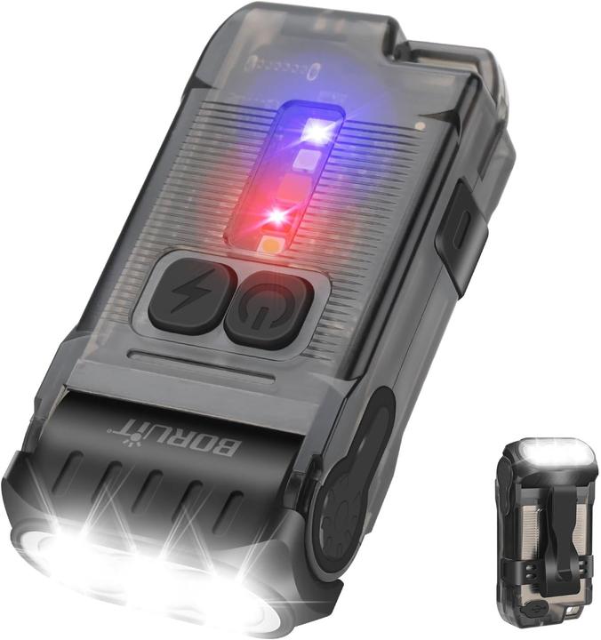Boruit V15 Mini Power Lampe - 80° drehbar - 1200 Lumen -10 Modi - Magnetische Basis (Schwarz)