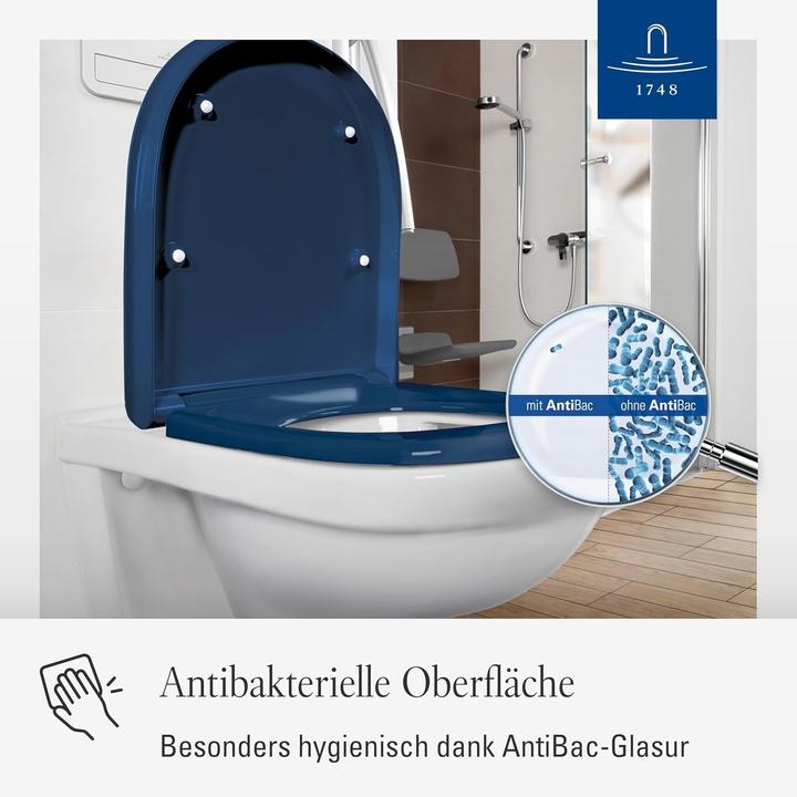 Immagine prodotto Villeroy & Boch Sedile WC ViCare ViCare, con meccanismo di chiusura morbida e sedile rimovibile AntiBac