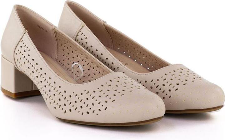 Immagine prodotto Leone Women's openwork pumps on a block, beige Sergio PB293 (38)