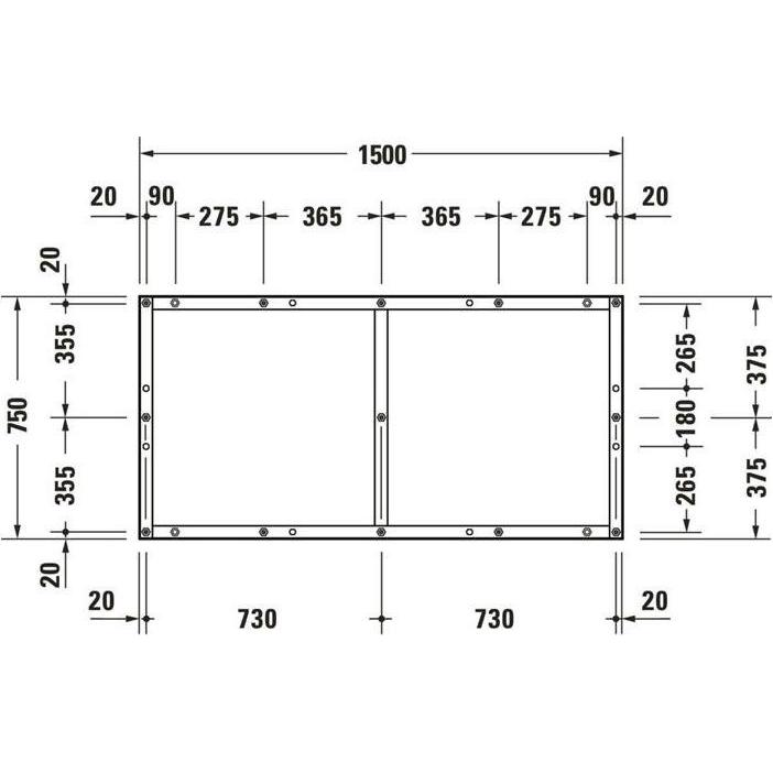 Thumbnail - Duravit, Duschwanne, Fussgestell für Duschwanne Tempano 1500x750mm