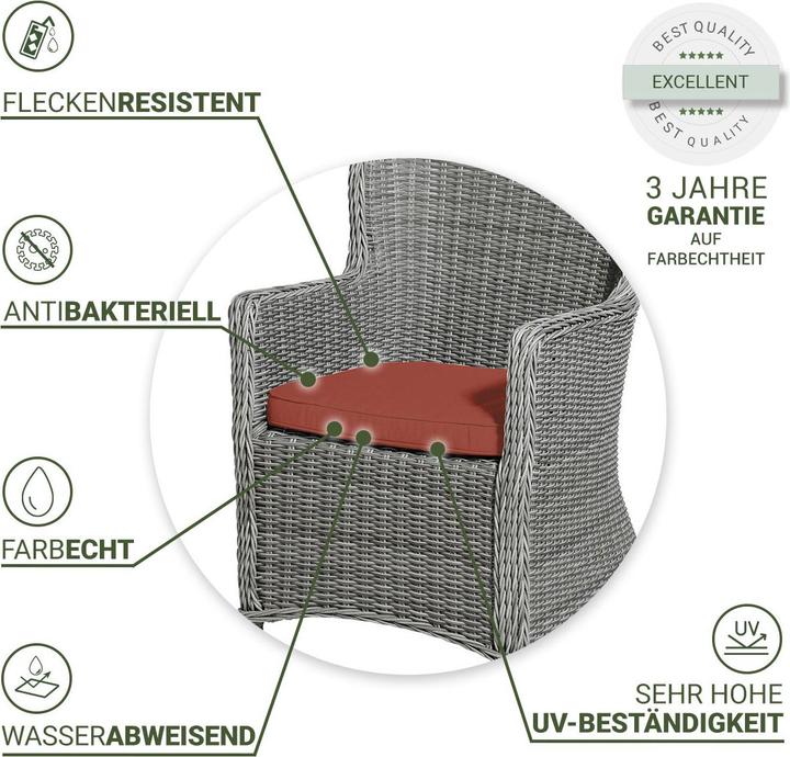 Produktbild Natura Punto Stuhlkissen Outdoor by Madison, 2er Set (48 x 48 cm)