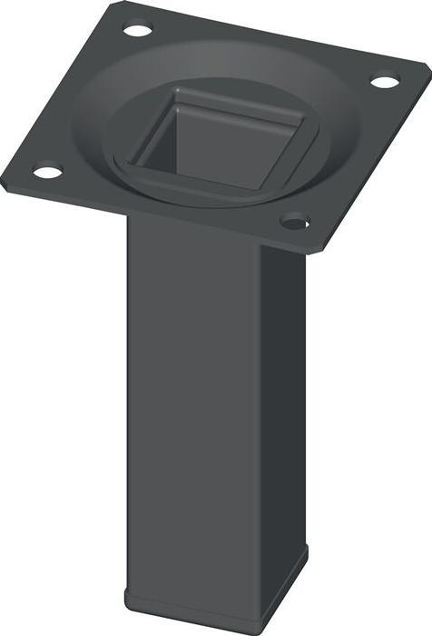 Möbelfuss schwarz RAL 9005 25 x 25 mm Höhe 400 mm