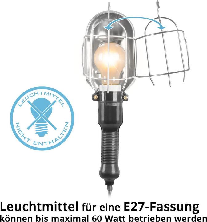 Actual product image Stahlwerk Work light with E27 socket up to max. 60W with 10 m cable