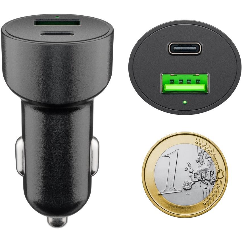 Goobay Auto Schnellladegerät, Auto Adapter, Schwarz