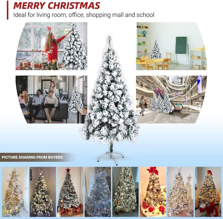 Actual product image Ozavo Christmas tree with snow (150 cm)