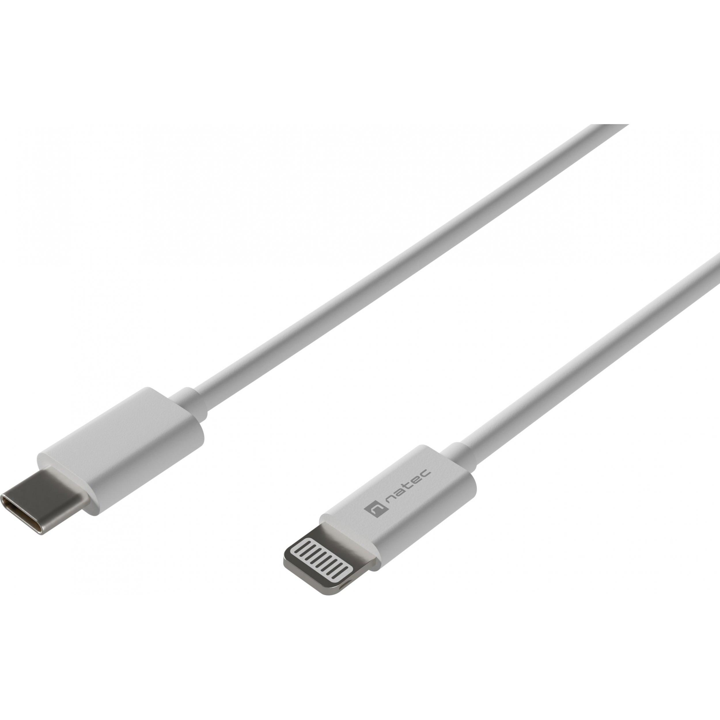 Genesis Kabel USB USB-C - Lightning Biały (NKA-2150) (1 m, USB 2.0), USB Kabel
