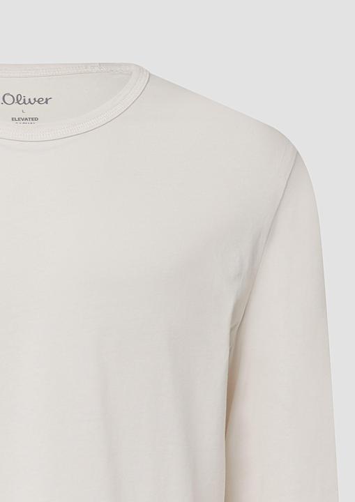 Produktbild s.Oliver T-Shirt Softes Longsleeve mit Crew Neck und Logo-Patch (S)