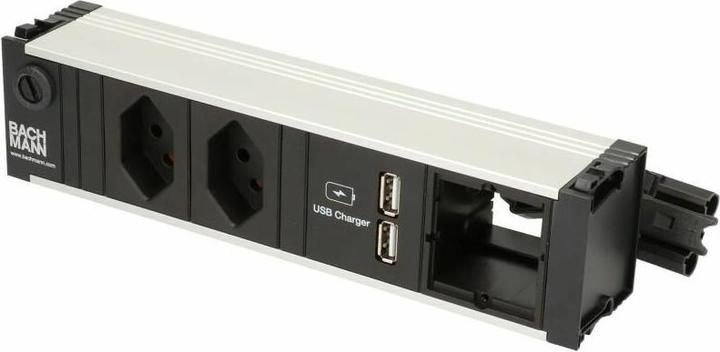 Actual product image Bachmann CONI power stripst 3-way, 2xCH, 1xUSB Double Charger, 1xCustom Moduke, with GST18i3, p (1x, Type 13)