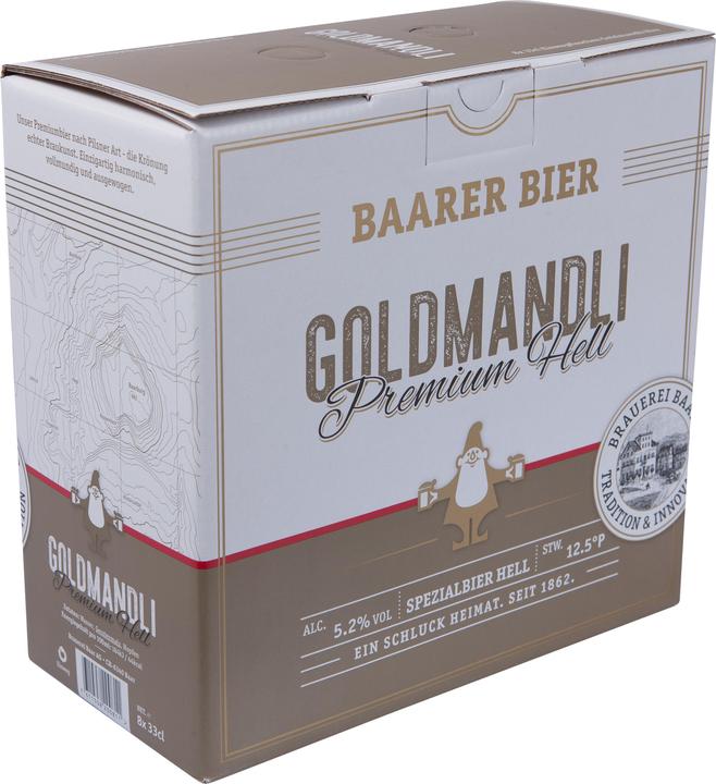 Immagine prodotto Brauerei Baar Baarer GOLDMANDLI Premium Hell box / 5.2% (24 x 33 cl)