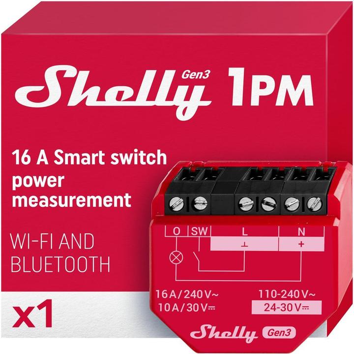Image du produit Shelly 1PM Gen3 (Actionneur de commutation)