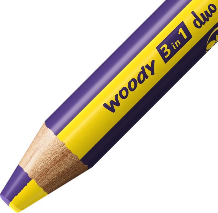 Actual product image STABILO woody 3 in 1 duo (Violet, Yellow, 5 x)