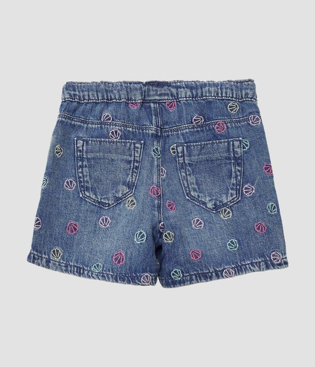 Produktbild S.Oliver Jeans-Hose Bestickte Jeans-Shorts im Loose Fit mit Schleifendetail (128)