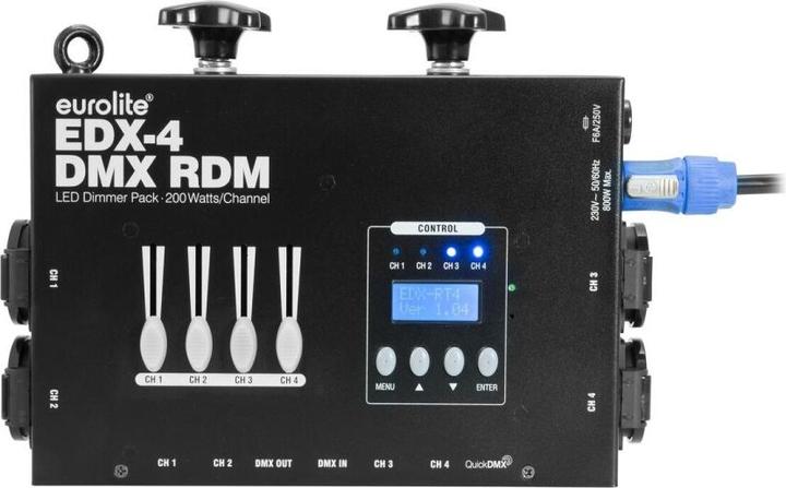 Actual product image Eurolite Set 4x PAR-16 Spot sw dim2warm + EDX-4 DMX RDM LED dimmer pack (LED)