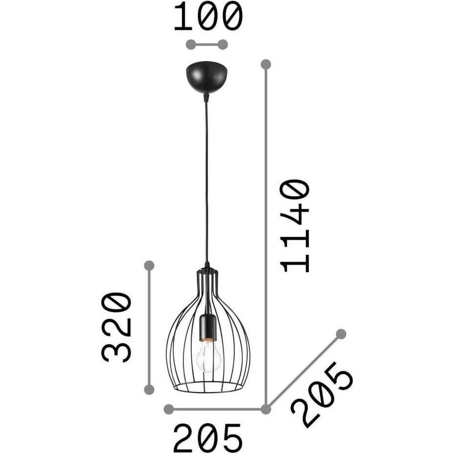 Thumbnail - Ideal lux, Pendelleuchte, AMPOLLA Pendelleuchte E27 ⌀205mm dimmbar Schwarz 148151 (E27)